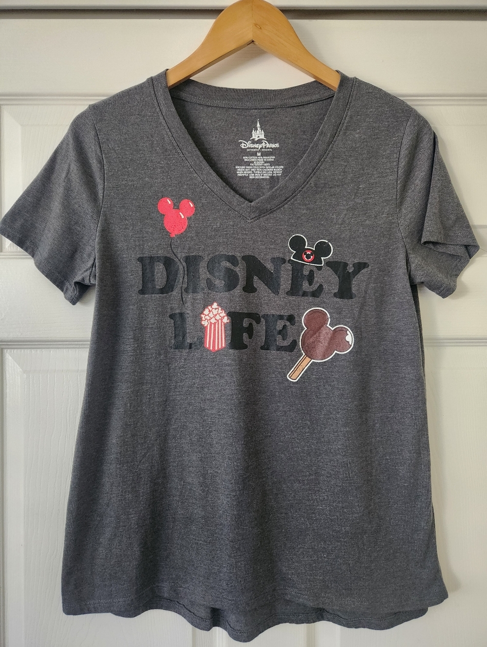 Disney Gray V-Neck Tee with Mickey Treat Graphics, Disney Life